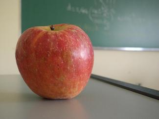 Apple On School Desk